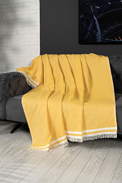 Prekrivač za sofu 170 x 230 cm Alenea (boja senfa)