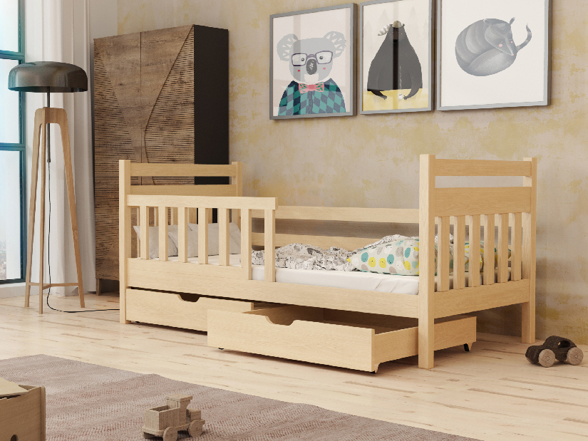 Dječji krevet 90 x 190 cm Kasey (s podnicom i prostorom za odlaganje) (borovina)
