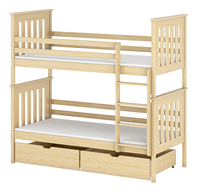 Dječji krevet 90 x 200 cm Brad (s podnicom i prostorom za odlaganje) (borovina)