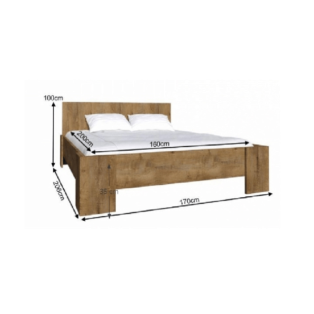 Bračni krevet 160 cm Modestus L1 (S podnicom) 