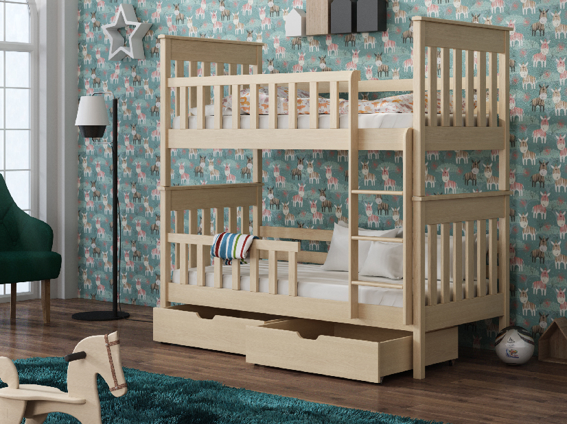 Dječji krevet 90 x 190 cm Olive (s podnicom i prostorom za odlaganje) (borovina)