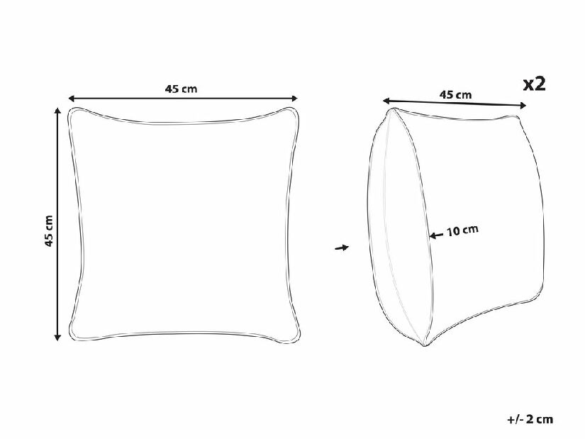 Set 2 ukrasna jastuka 40 x 60 cm Loan (bijela)