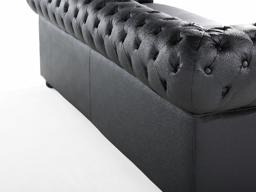 Kožna sofa trosjed Chichester (crna)