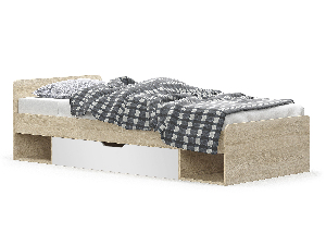 Jednostruki krevet 90 cm Terrell (hrast sonoma + bijela) (bez madraca i podnice)