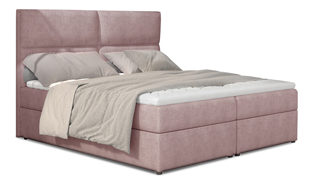 Bračni krevet Boxspring 145 cm Alyce (ružičasta) (s madracima)