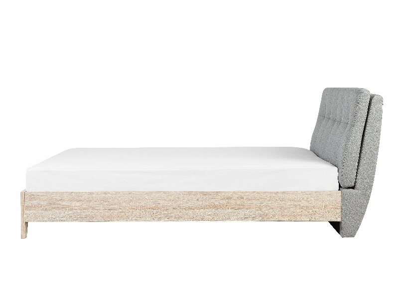 Bračni krevet 160 cm BERGAMO (s podnicom) (siva + svijetlo drvo)
