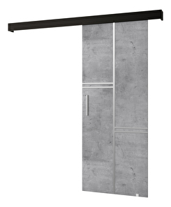 Klizna vrata 90 cm Sharlene VIII (beton + crna mat + srebrna)