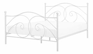 Bračni krevet 160 cm DIROU (s podnicom) (bijela)