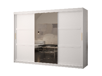 Ormar za garderobu Riven 2 250 (bijela mat) (s ogledalom)