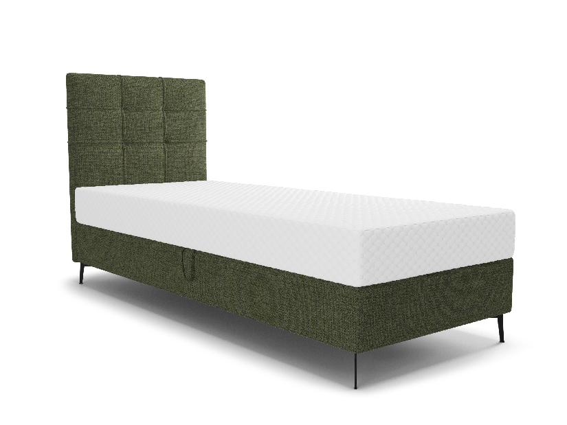 Jednostruki krevet 90 cm Infernus Bonell (tamnozelena) (s podnicom, s prostorom za odlaganje)