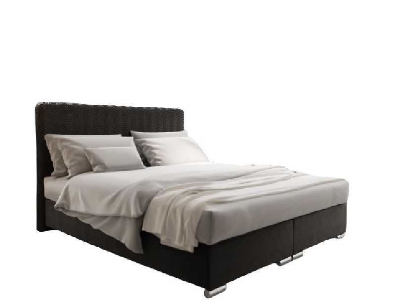 Bračni krevet 160 cm Boxspring Penarth Comfort (crna) (s podnicom, madracem i prostorom za odlaganje)