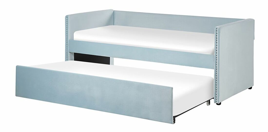 Jednostruki krevet 200 x 90 cm Tish (plava) (s podnicom)