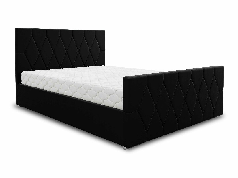 Bračni krevet 140 cm Alex (crna) (s podnicom i prostorom za odlaganje)
