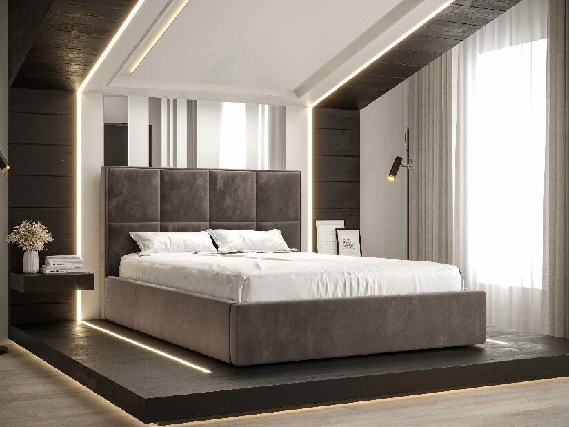 Bračni krevet 180 cm Gino (smeđa) (s podnicom i prostorom za odlaganje)