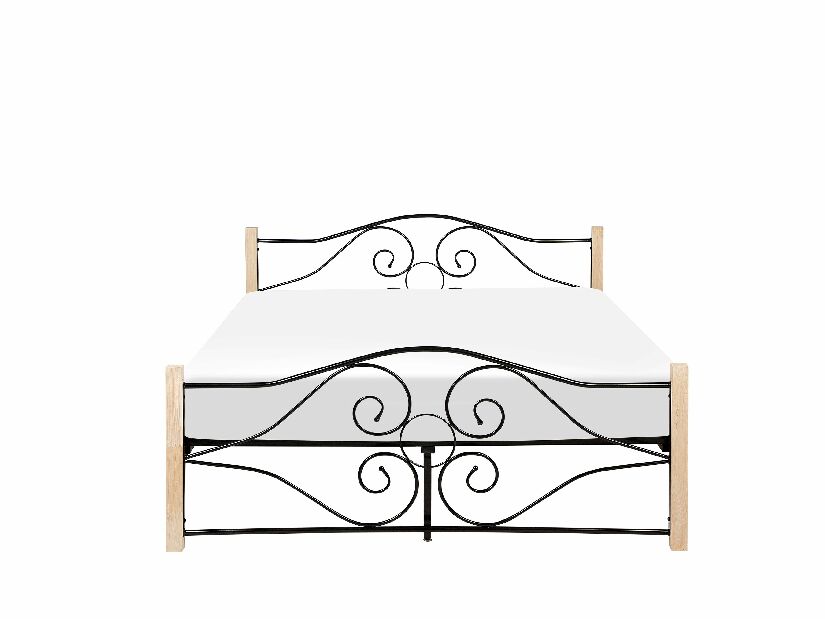 Bračni krevet 160 cm FLANGE (s podnicom) (crna)