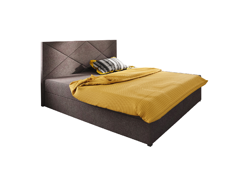 Bračni krevet Boxspring 160 cm Fade 4 (tamnosmeđa) (s madracem i prostorom za odlaganje)