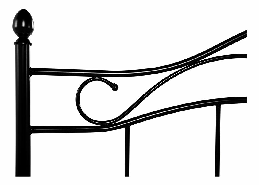 Bračni krevet 160 cm ANTALIA (S podnicom) (crna) 