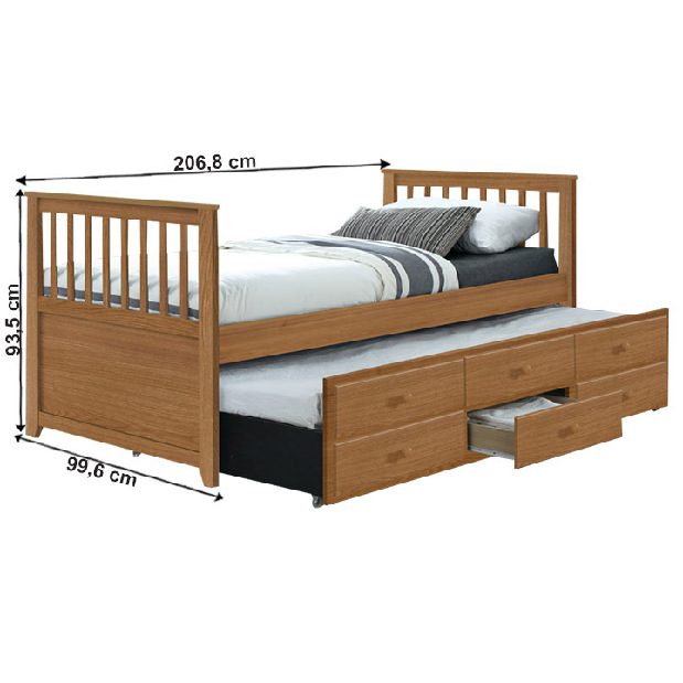 Jednostruki krevet 90 cm Ahlan (hrast) (S podnicom) *trgovina