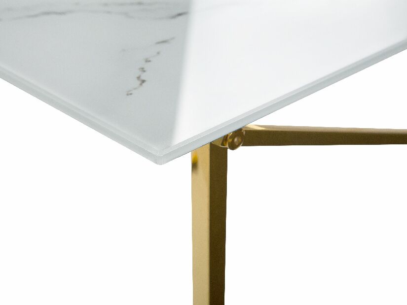 Stolić za kavu Elison (bijela + zlatna) (mramorni efekt)