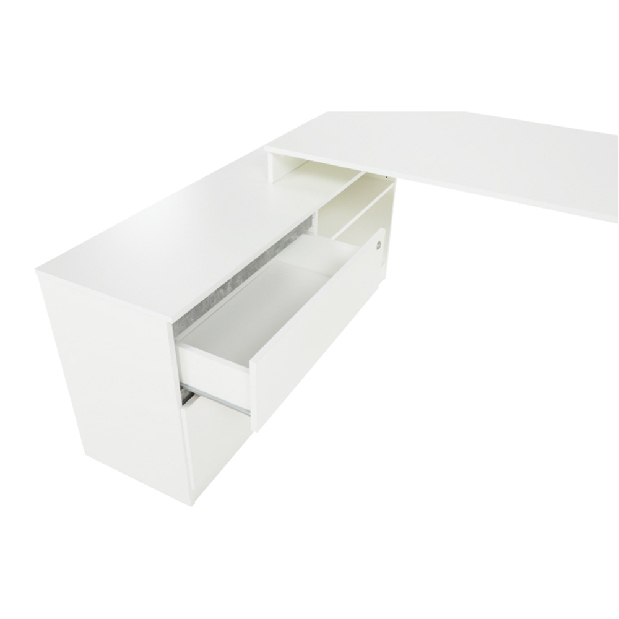 Kutni stolić za PC Bill (bijela + beton) 