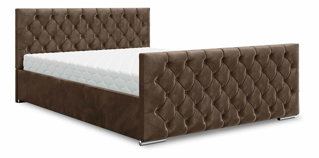 Bračni krevet 180 cm Velva (smeđa) (s podnicom i prostorom za odlaganje)