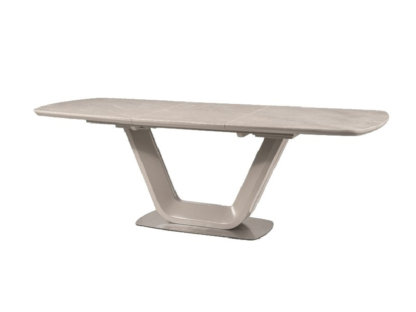 Blagovaonski stol na razvlačenje 160-220 cm Amanda (siva + siva) (za 8 i više osoba)