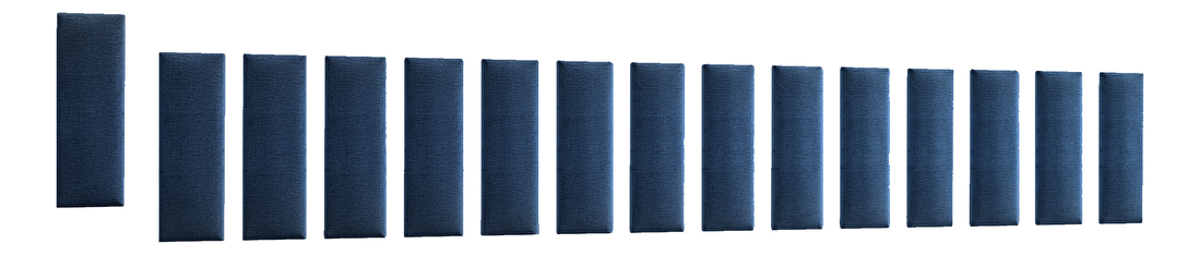 Set 15 tapeciranih panela Quadra 300x60 cm (plava)