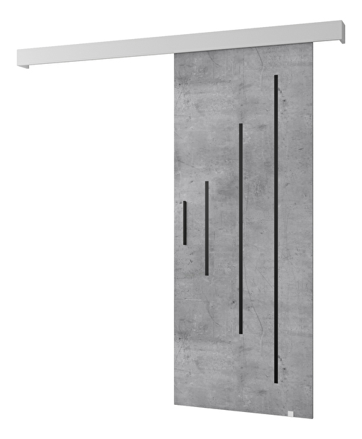Klizna vrata 90 cm Sharlene Y (beton + bijela mat + crna)
