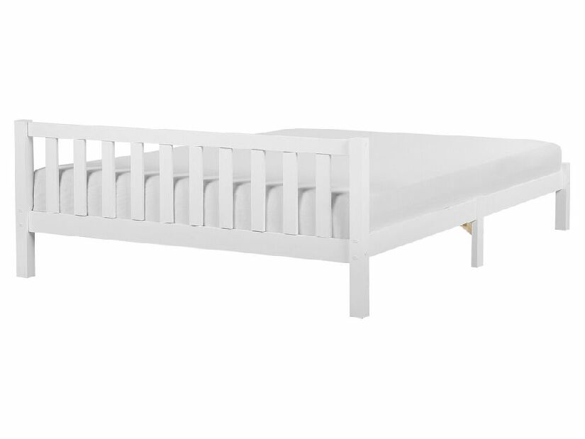 Bračni krevet 160 cm FLORIS (s podnicom) (bijela)