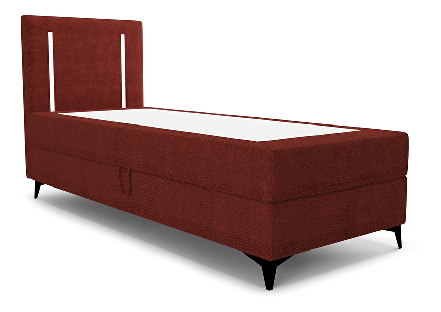 Jednostruki krevet 80 cm Ortega Bonell (crvena) (s podnicom, bez prostora za odlaganje) (s LED rasvjetom)