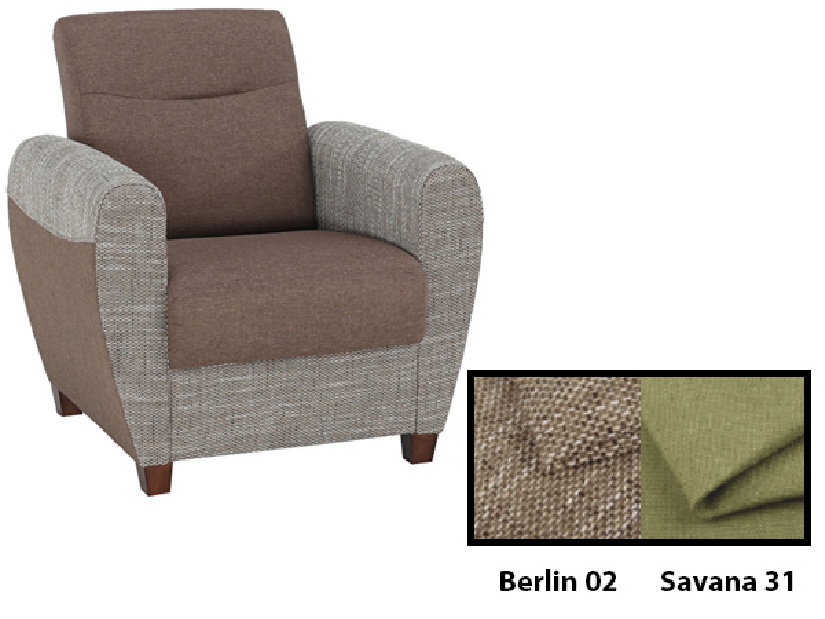 Fotelja Miriel (smeđa + zelena) *rasprodaja