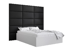 Bračni krevet s tapeciranim uzglavljem 160 cm Brittany 1 (bijela mat + crna) (s podnicom)