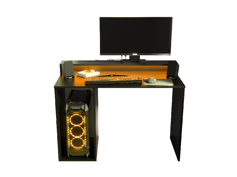Gaming PC stol Garrick 2 (crna) (s LED RGB rasvjetom)
