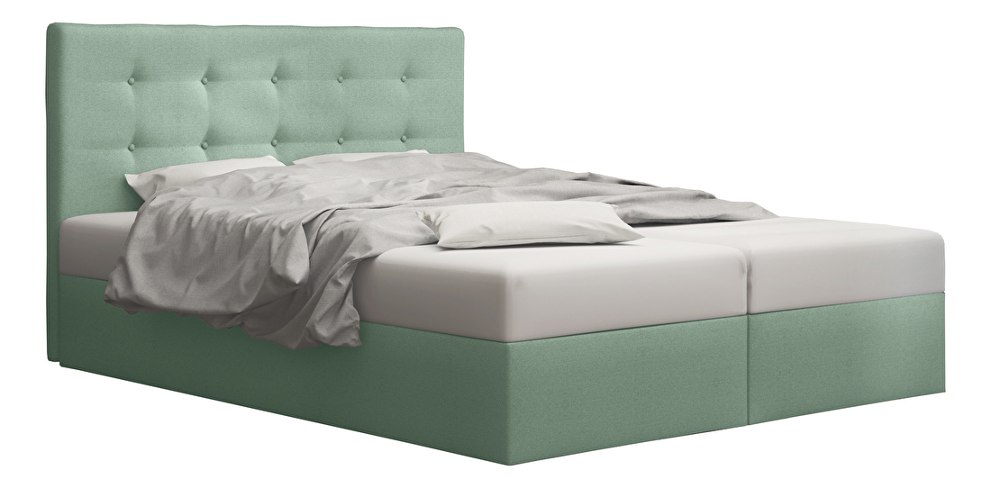 Bračni krevet Boxspring 180 cm Duel 1 Comfort (metvica) (s madracem i prostorom za odlaganje)