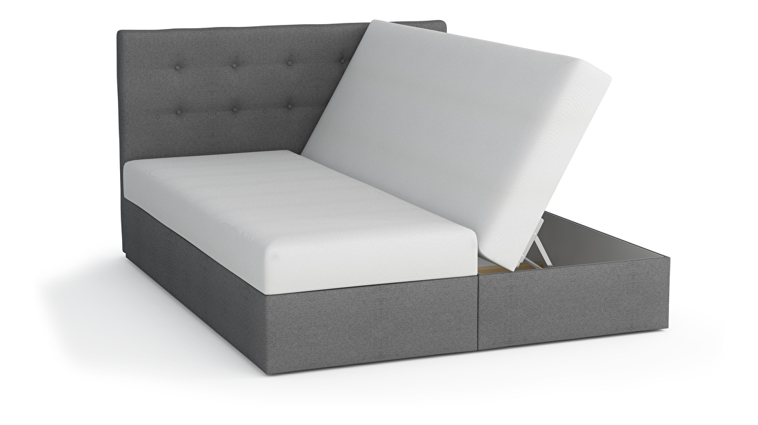 Bračni krevet Boxspring 140x200 cm Karum (s podnicom i madracem) (smeđa)