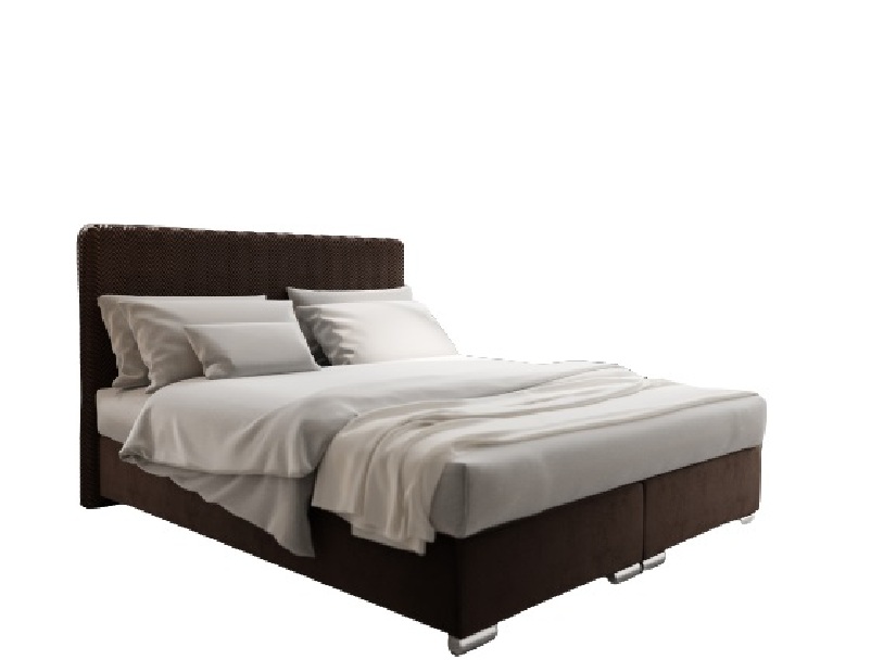 Bračni krevet 160 cm Boxspring Penarth Comfort (tamnosmeđa) (s podnicom, madracem i prostorom za odlaganje)