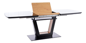 Blagovaonski stol na razvlačenje 160-220 cm Synthia (crna + crna) (za 8 i više osoba)