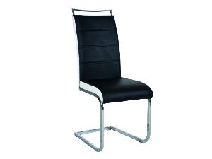 Blagovaonska stolica Harold (crna + bijela + krom)