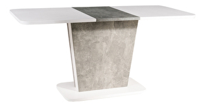 Blagovaonski stol na razvlačenje 110-145 cm Caridad (bijela mat + siva) (za 4 do 6 osoba)
