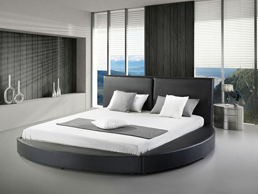 Bračni krevet 180 cm LOMA (s podnicom) (crna)