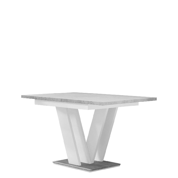 Stol na razvlačenje Hildaria (bijela + beton)