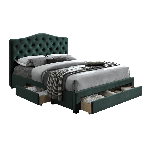 Bračni krevet 160 cm Kelpea (s podnicom) (smaragdna)