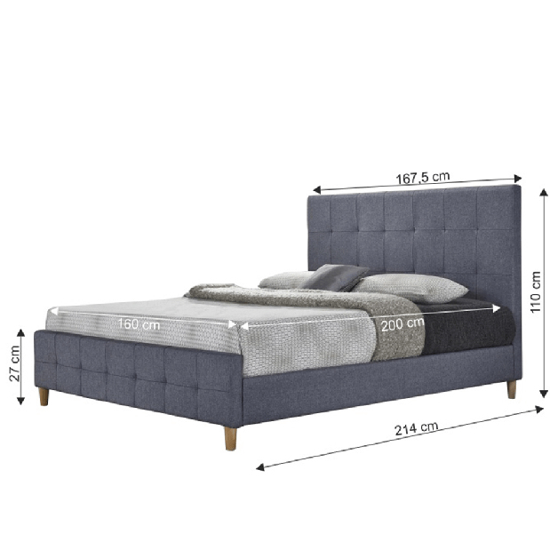 Bračni krevet 160 cm Balren (S podnicom) 