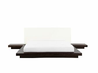 Bračni krevet 180 cm ZEPHYRE (s podnicom) (tamno drvo)