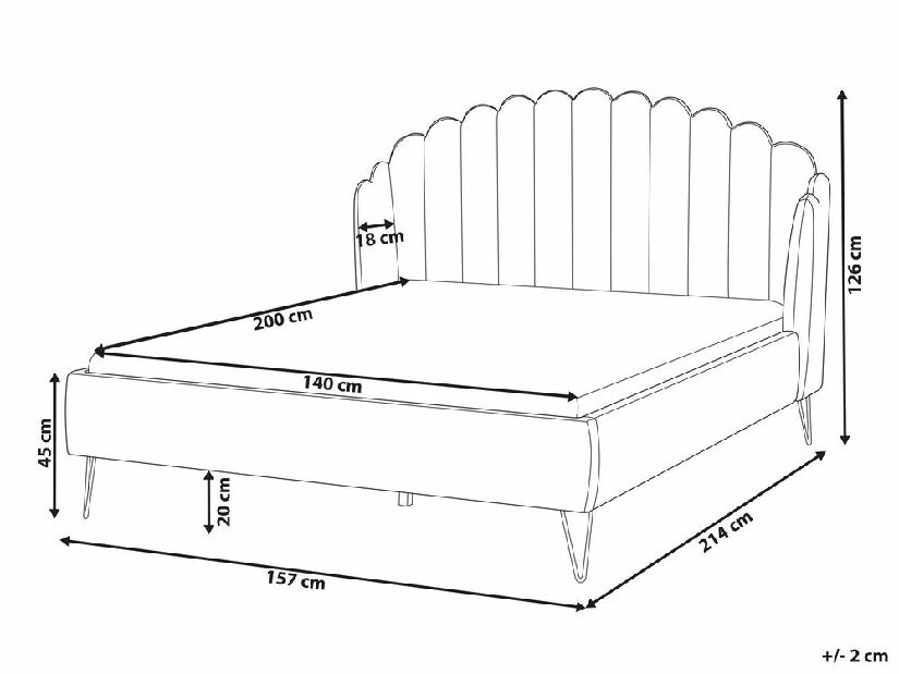 Bračni krevet 140 cm Alise (bež) (s podnicom)