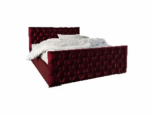Bračni krevet 140 cm Velva (bordo) (s podnicom i prostorom za odlaganje)