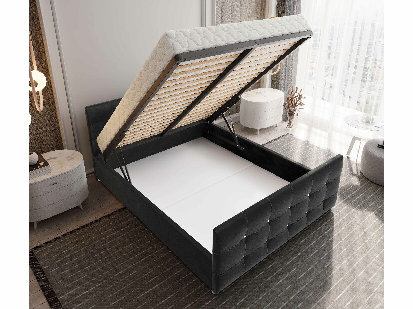 Bračni krevet 180 cm Darrin (svijetloplava) (s podnicom i prostorom za odlaganje)