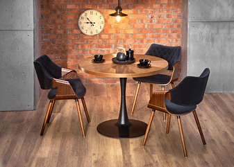 Blagovaonski stol Elva (za 4 osobe) (orah + crna) *trgovina