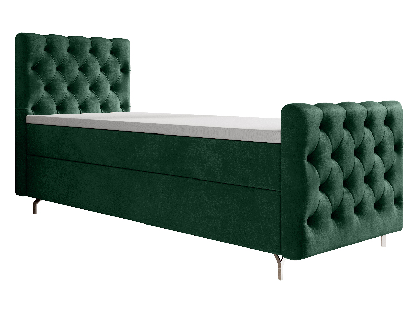 Jednostruki krevet 90 cm Clinton Comfort (smaragdna) (s podnicom, bez prostora za odlaganje)
