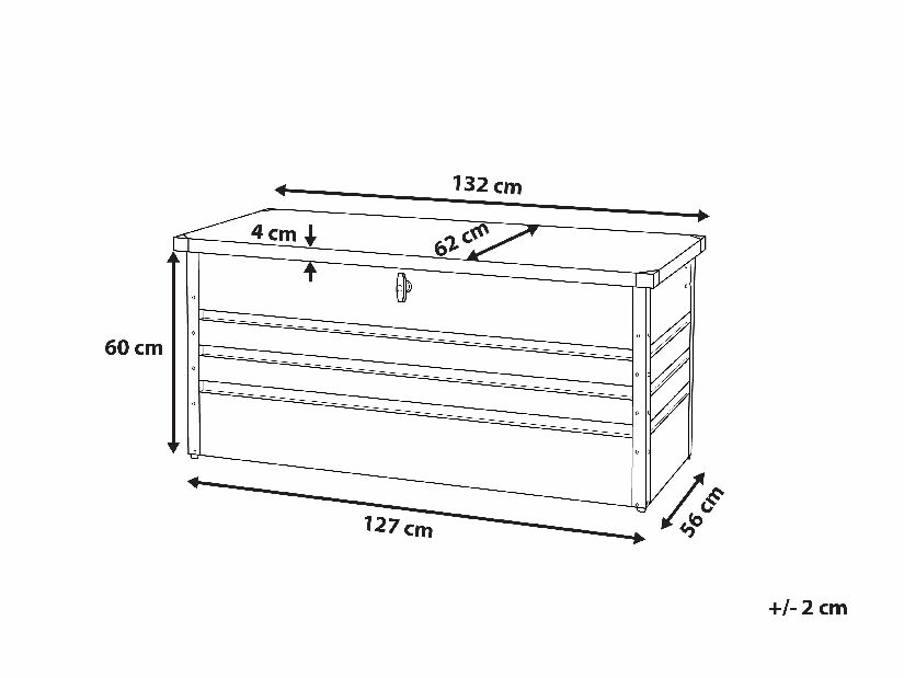 Kutija za odlaganje 130x62cm Ceroso (krem bijela) 